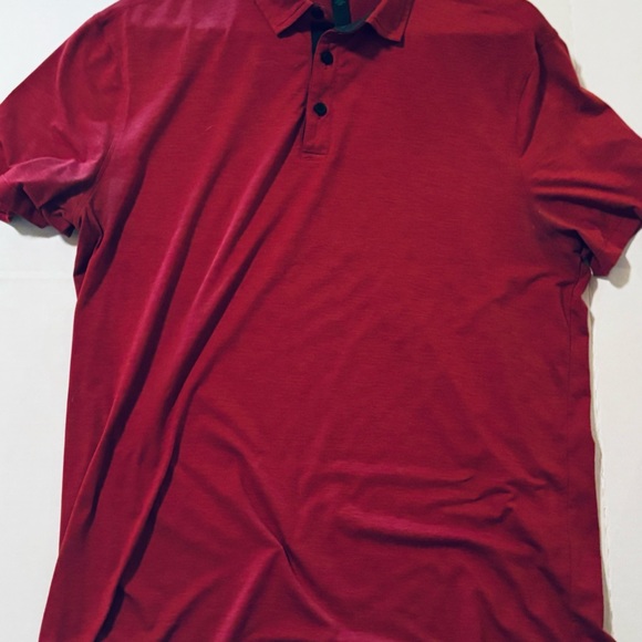 Lululemon Mens Metal Vent Tech Polo Dark Burgundy and Light Lavender - Size XL - Picture 3 of 7